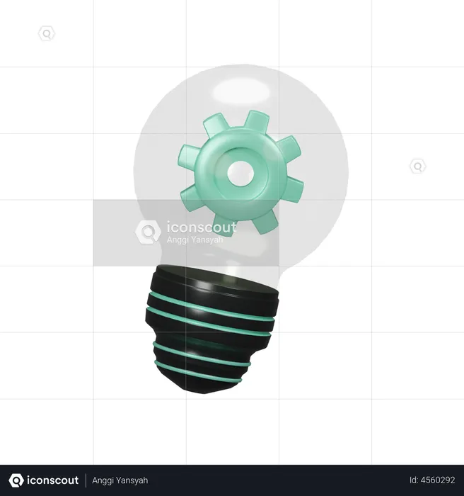 Idea Bulb Process  3D Illustration