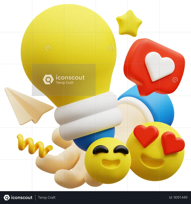 Ideas de redes sociales  3D Icon