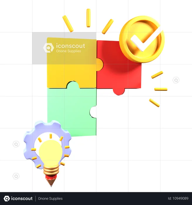 Idea de rompecabezas  3D Icon