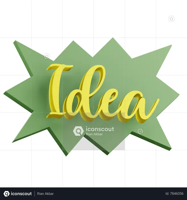 Idea Sticker  3D Icon