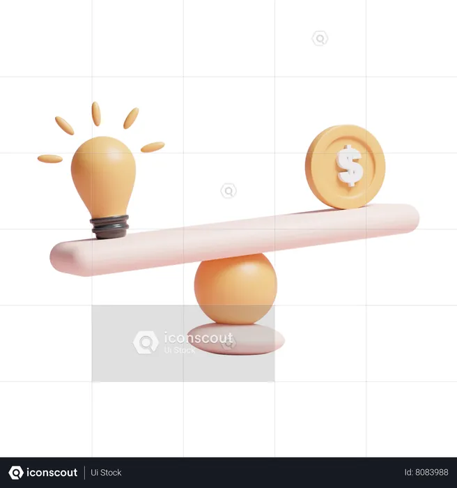 Idea Vs Money  3D Icon