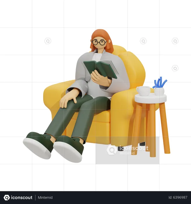 Ideal Reading Corner  3D Illustration