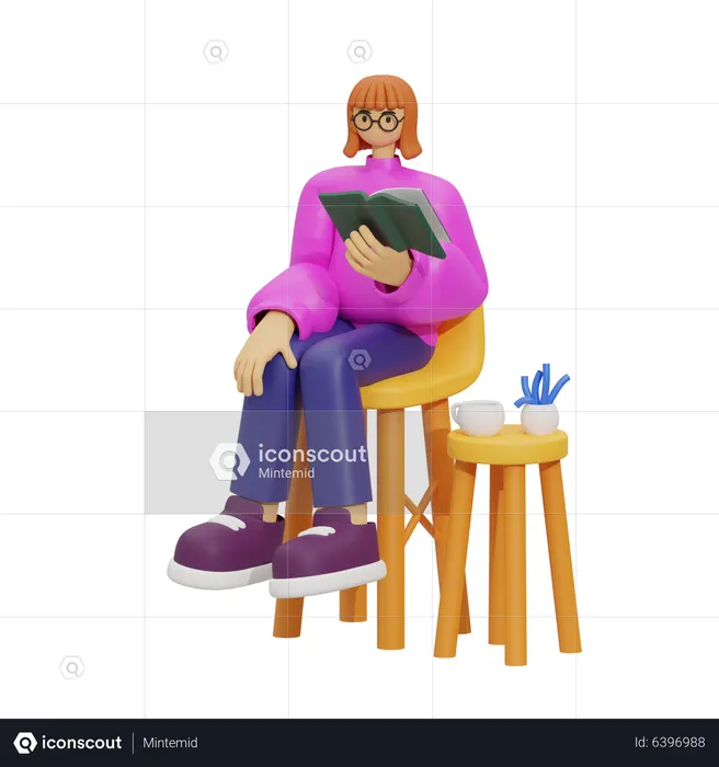 Ideal Reading Corner  3D Illustration