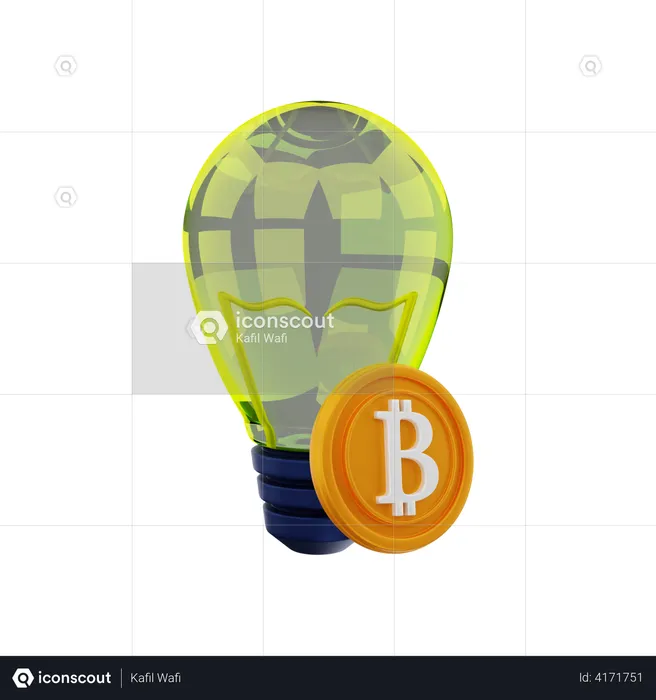 Idée d'investissement Bitcoin  3D Illustration