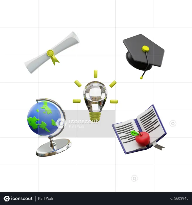 Idée d'apprentissage  3D Illustration