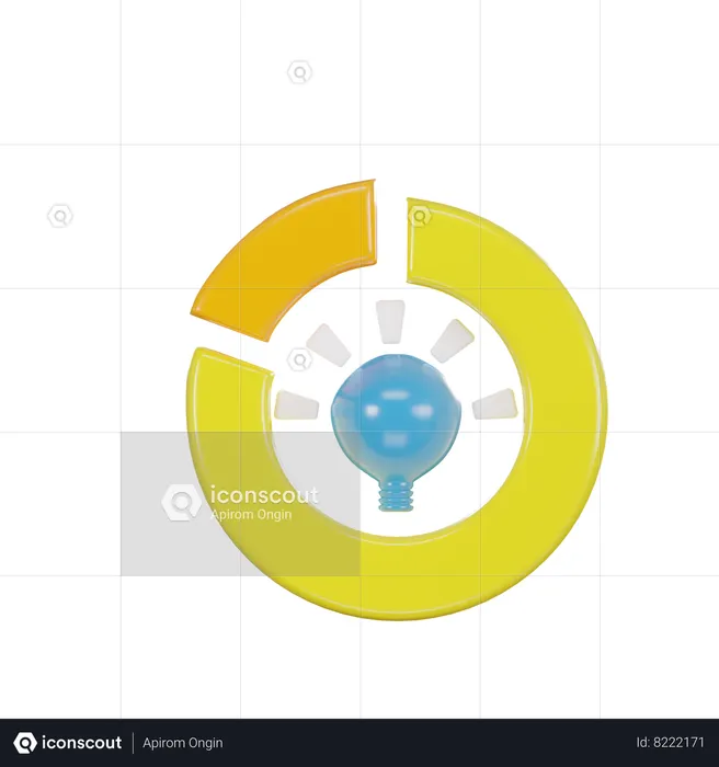 Ideia de gráfico de pizza  3D Icon