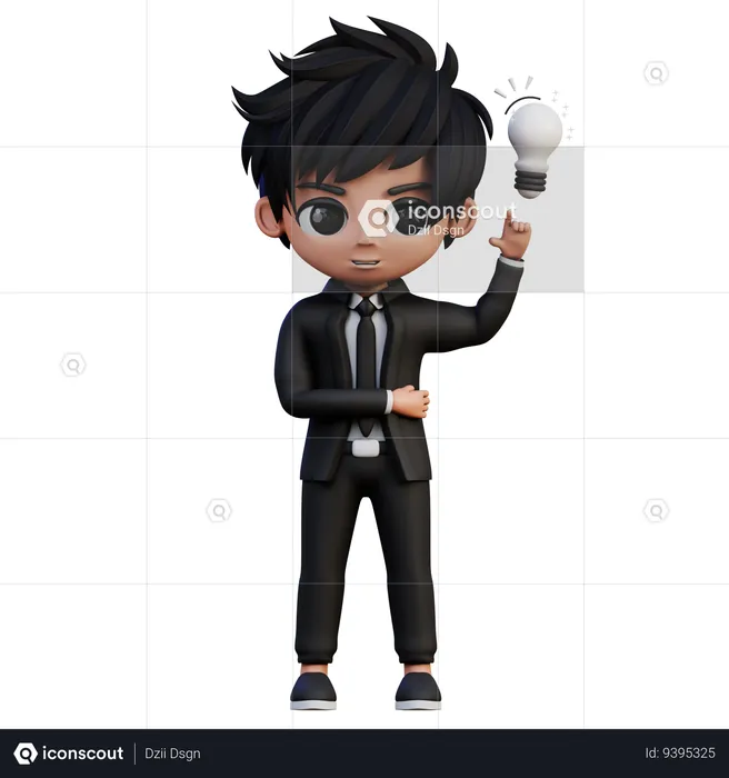 Ideia de personagem de empresário  3D Illustration