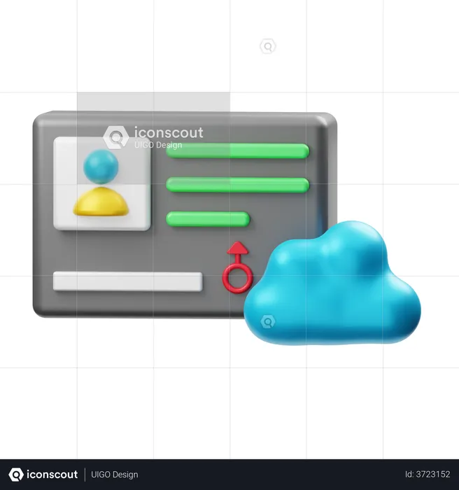 Identidad del usuario de la nube  3D Illustration