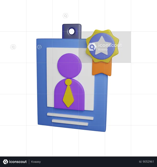 Identification Badge  3D Icon