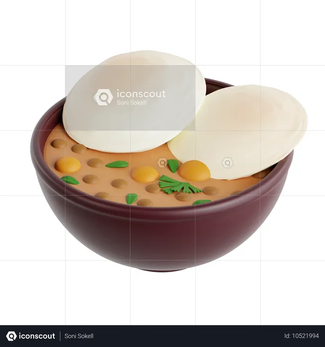 Idli Sambar  3D Icon