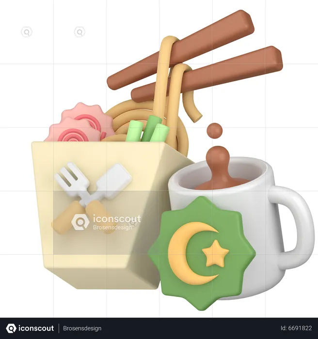 Iftar food and drink  3D Icon