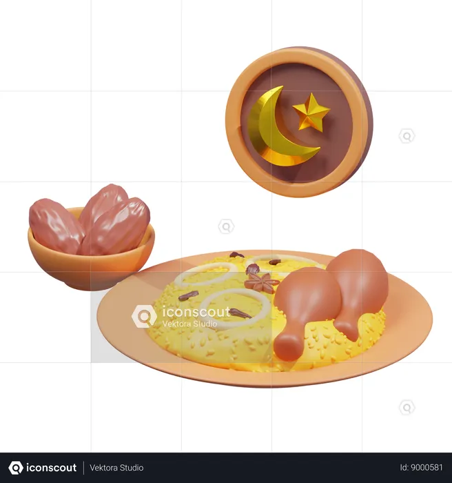 Repas iftar  3D Icon