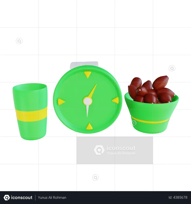 Hora do Iftar  3D Illustration