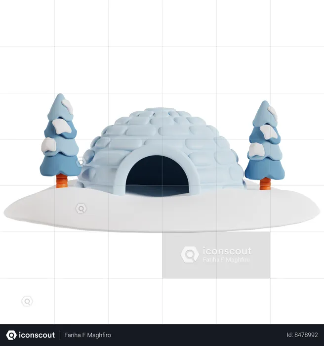 Igloo in Winter Wonderland  3D Icon