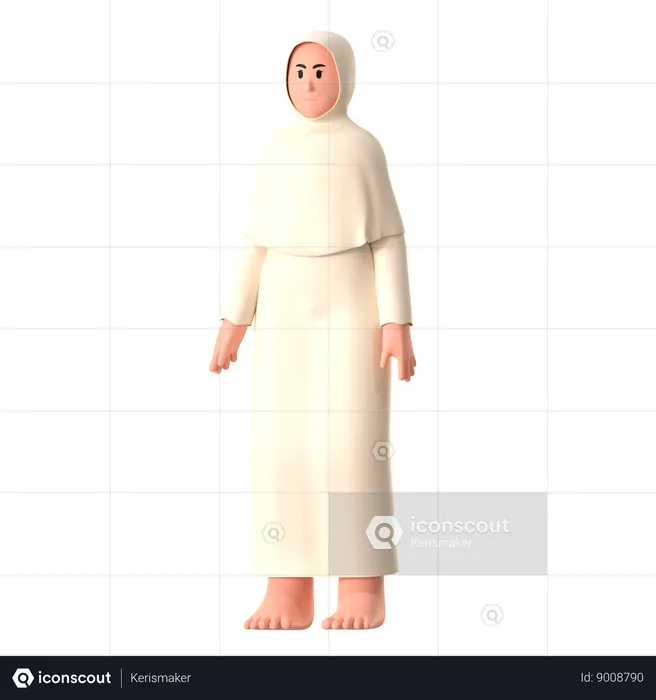 Ihram Female  3D Illustration