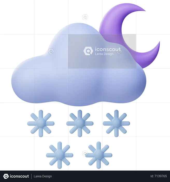 Il neige la nuit  3D Icon