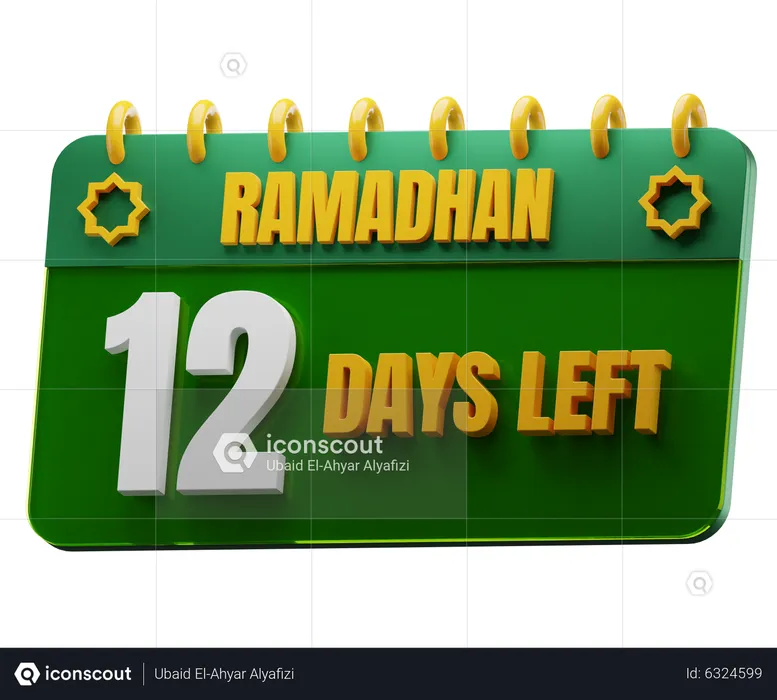 Il reste 12 jours avant le Ramadan  3D Icon