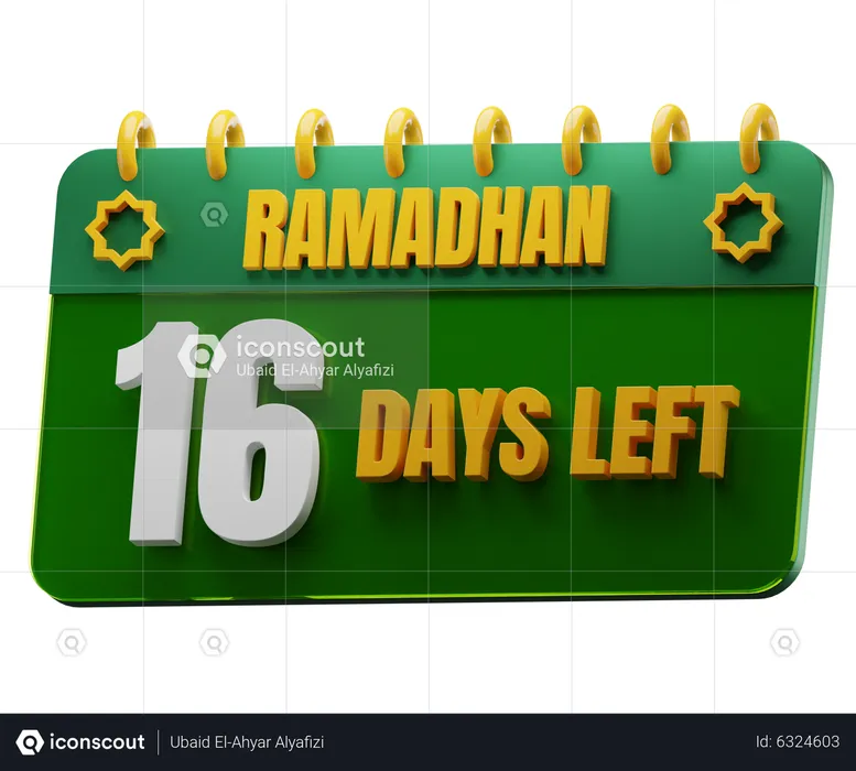 Il reste 16 jours avant le Ramadan  3D Icon