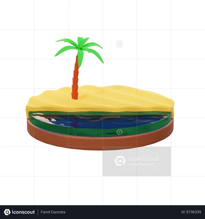 Île  3D Icon