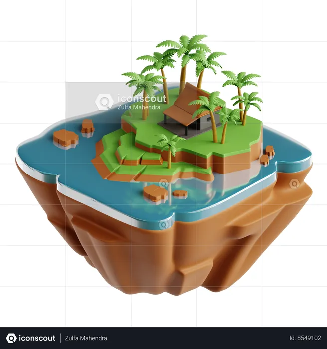 Île  3D Icon