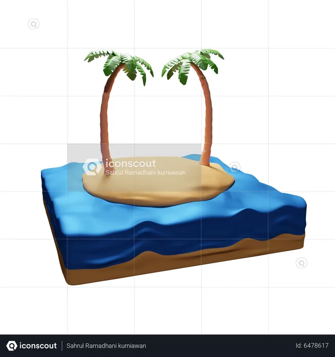 Île  3D Icon