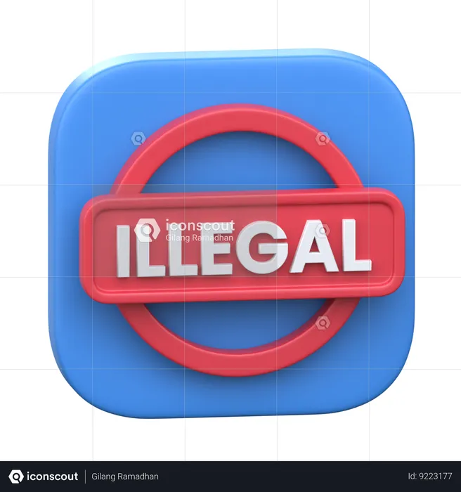 Ilegal  3D Icon