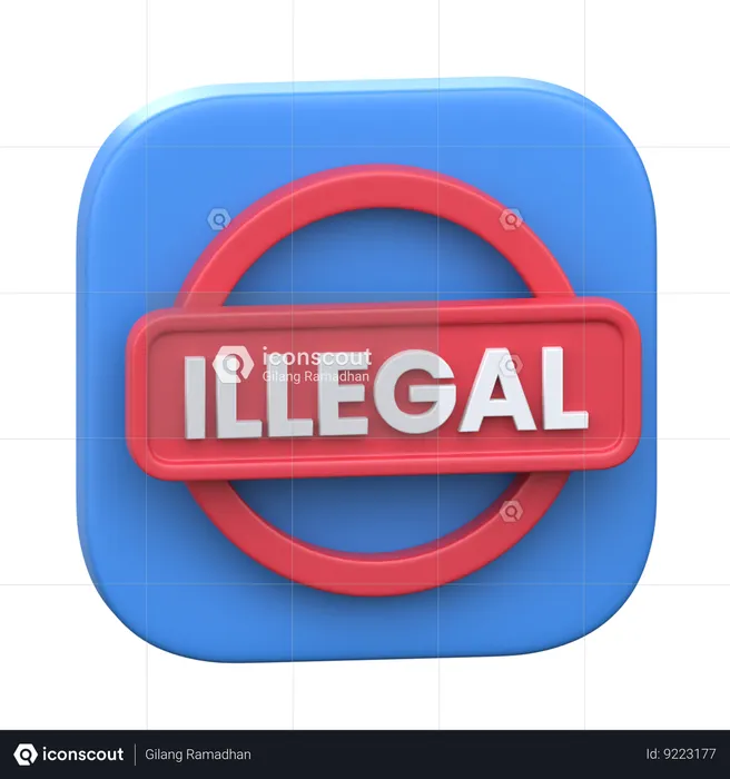 Illegal  3D Icon