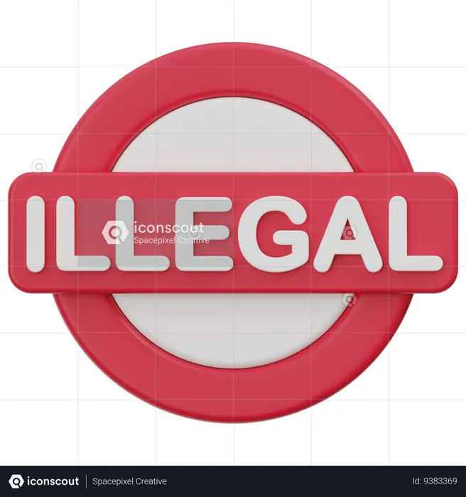 Illegal  3D Icon