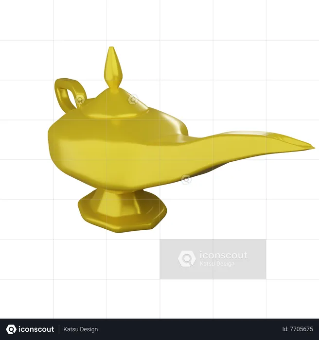 Ilustra??o da l?mpada Aladdin  3D Icon