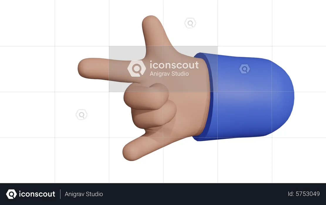 ILY hand gesture  3D Icon