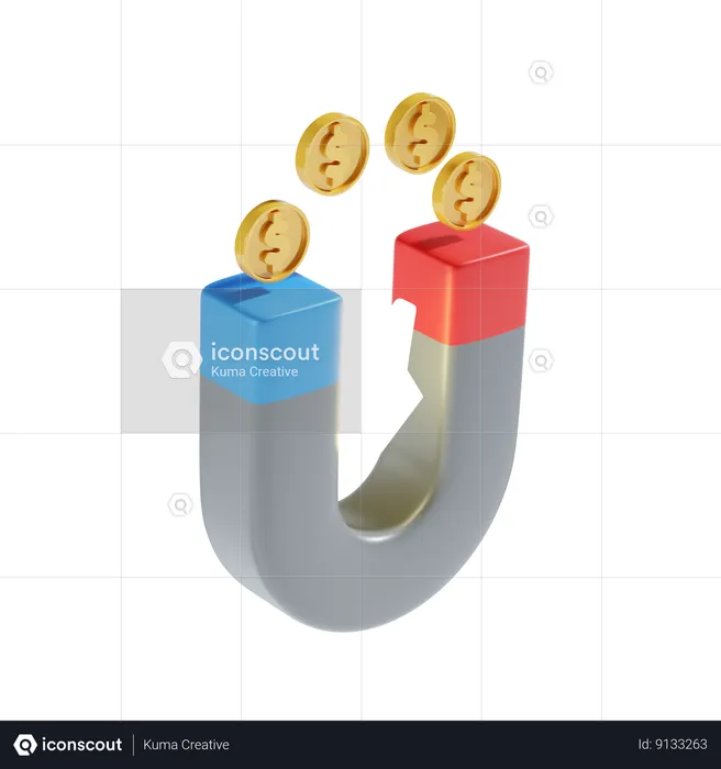 Ímã de dinheiro  3D Icon