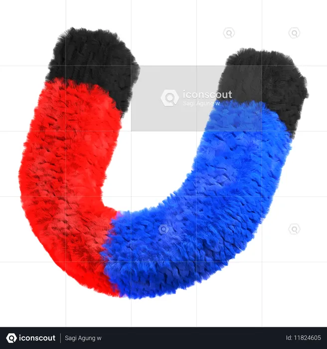 Ímã em forma de U magnético difuso  3D Icon