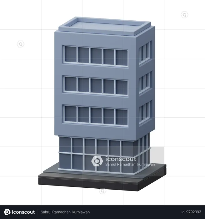 Immeuble de bureaux  3D Icon