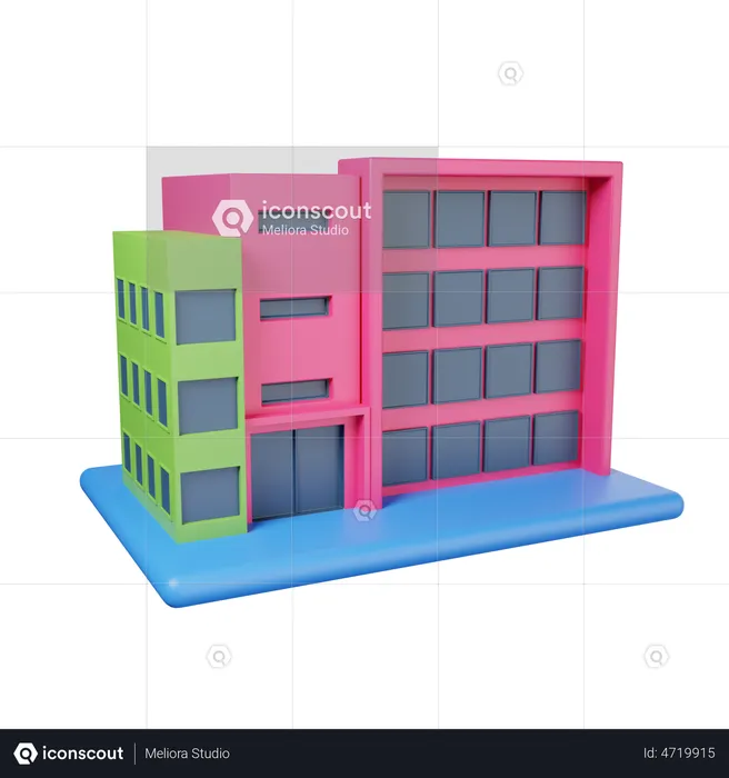 Immeuble de bureaux  3D Illustration