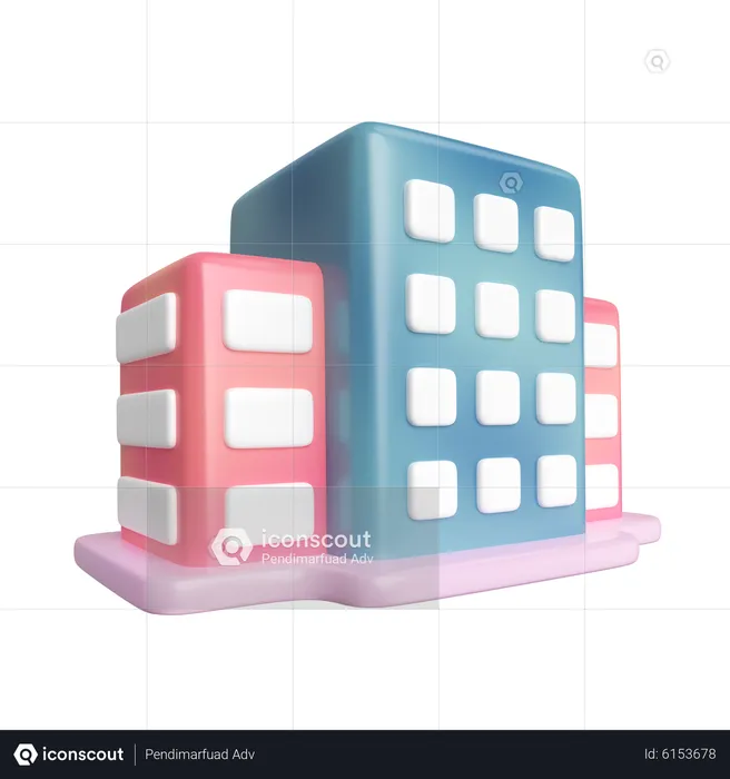 Immeuble de bureaux  3D Icon