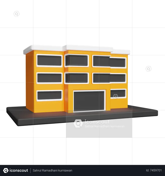 Immeuble de bureaux  3D Icon