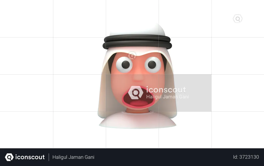 Hombre impactante del emirato Emoji 3D Emoji