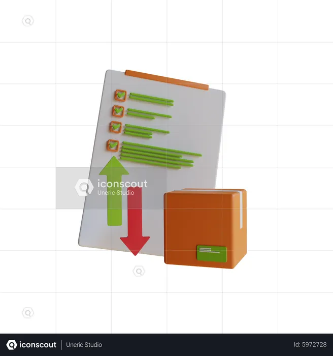 Import Export List  3D Icon