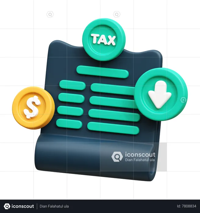 Rendimento fiscal  3D Icon