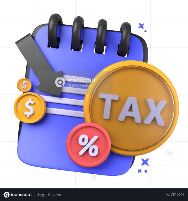 Rendimento fiscal  3D Icon