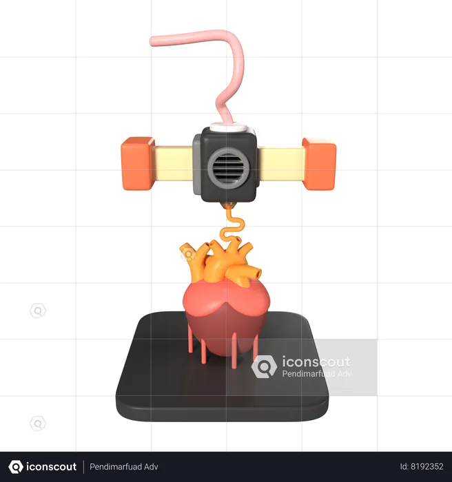 Corazón de impresión  3D Icon