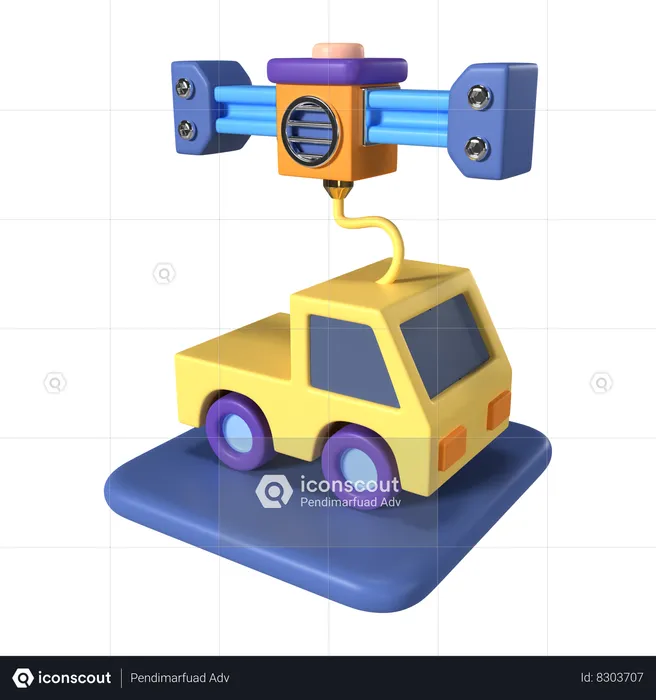 Carro de impressão  3D Icon