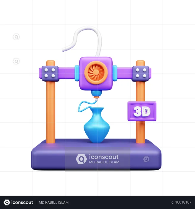 Impressão de vaso  3D Icon