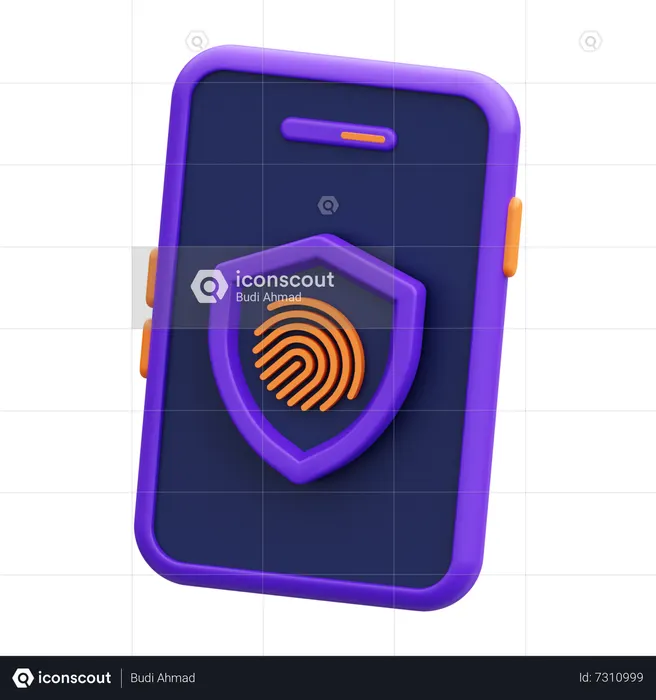 Impressão digital do smartphone  3D Icon