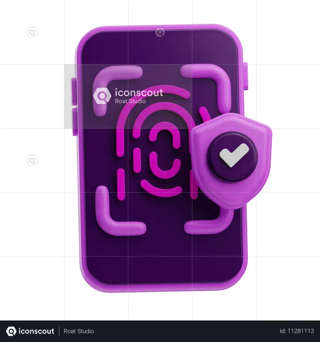 Impressão digital móvel  3D Icon