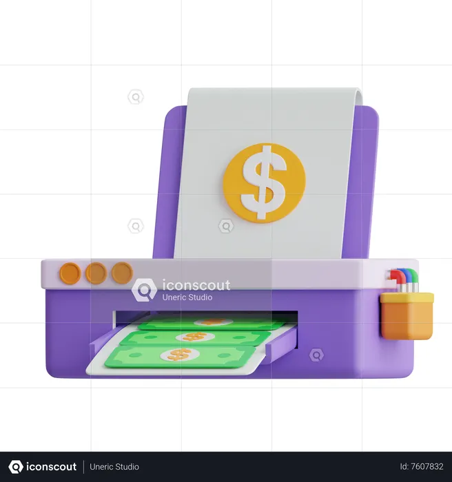 Imprimindo dinheiro  3D Icon