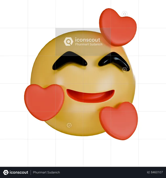 In Love Emoji 3D Icon