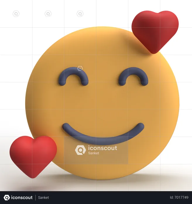 In love Emoji Logo 3D Icon
