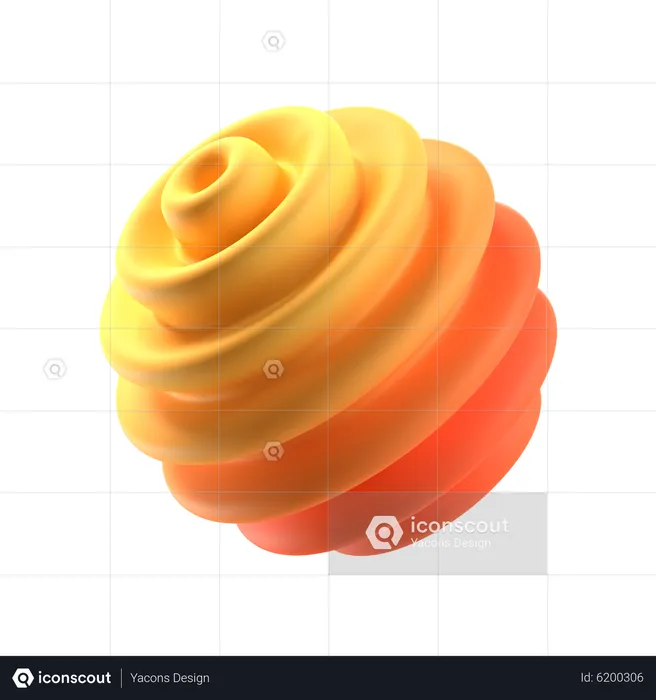 Geschnittene Kugel abstrakte Form  3D Icon