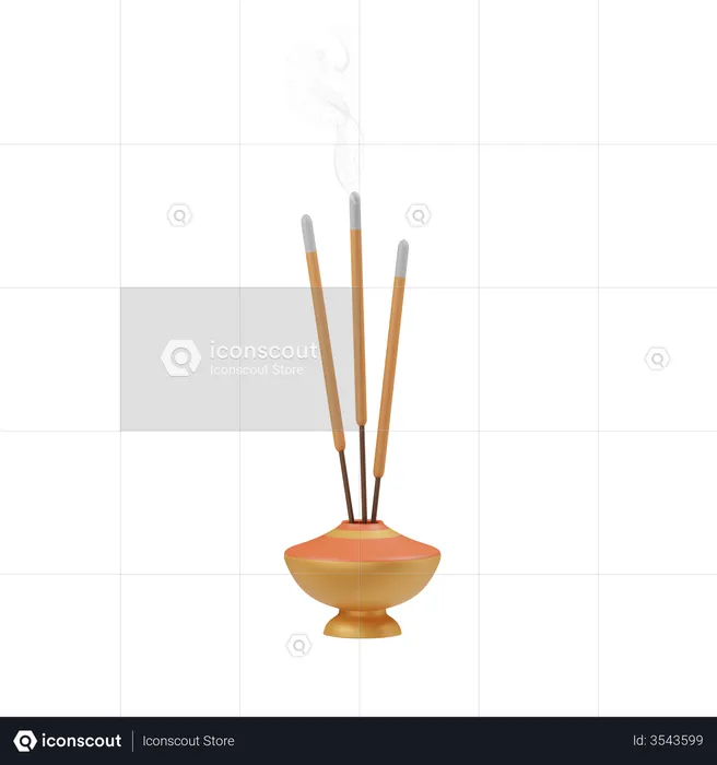 Incense Stick  3D Illustration